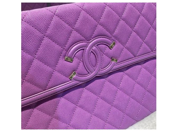 Chanel Clutch Cosmetic Caviar Purple Series Porpora - vista 4