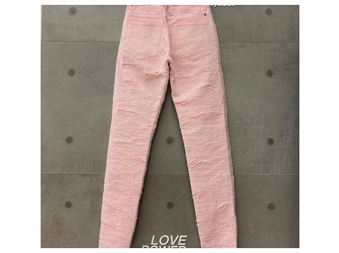 Givenchy Pantaloni Slim Fit Boro Distressed Rosa - vista 2