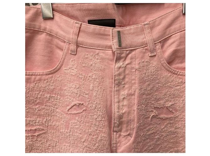 Givenchy Pantaloni Slim Fit Boro Distressed Rosa - vista 5