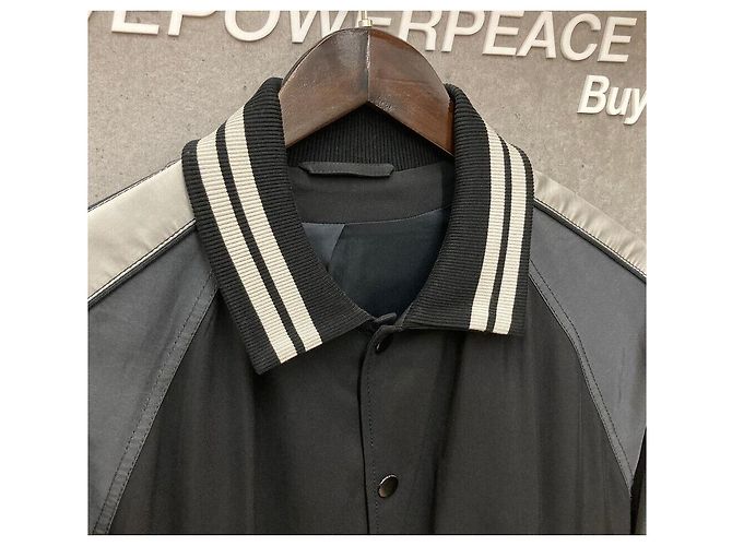 Lanvin Stadium-Jacke mit Nylonfutter Schwarz - Ansicht 3