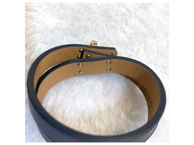 Hermès Bracciale Mini Kelly Double Tour Oro Rosa con stampa Black Nero - vista 3