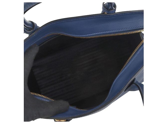 Prada Borsa a Spalla Saffiano Esplanade Blu - vista 7