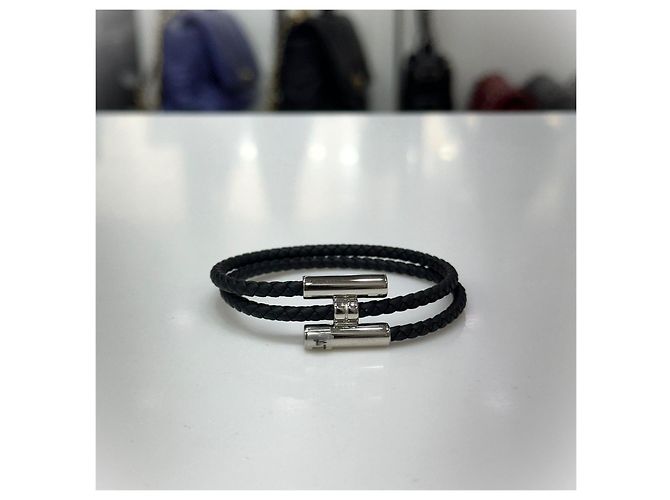 Hermès Men's Tunis Tresor Bracelet Black Silver - view 2
