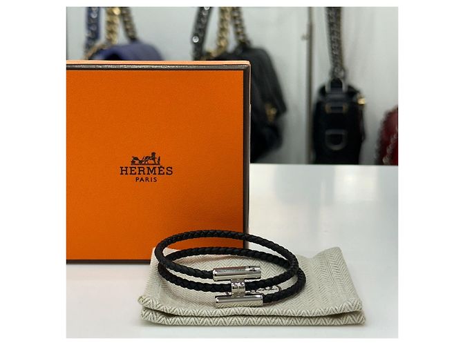 Hermès Men's Tunis Tresor Bracelet Black Silver - view 3