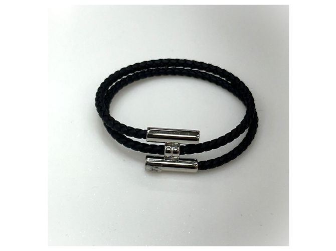 Hermès Men's Tunis Tresor Bracelet Black Silver - view 4