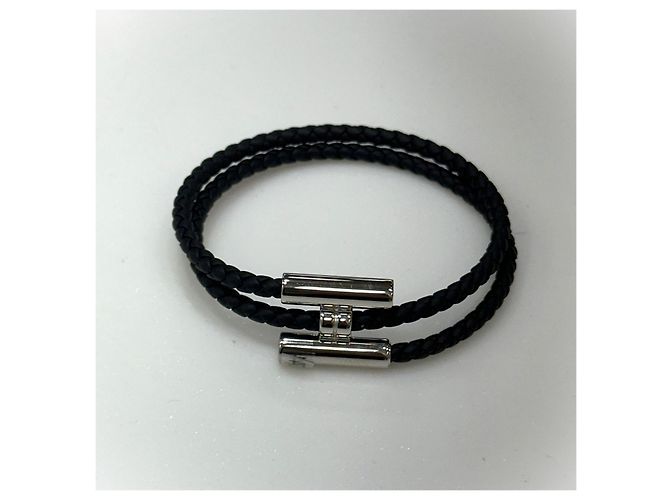 Hermès Men's Tunis Tresor Bracelet Black Silver - view 5