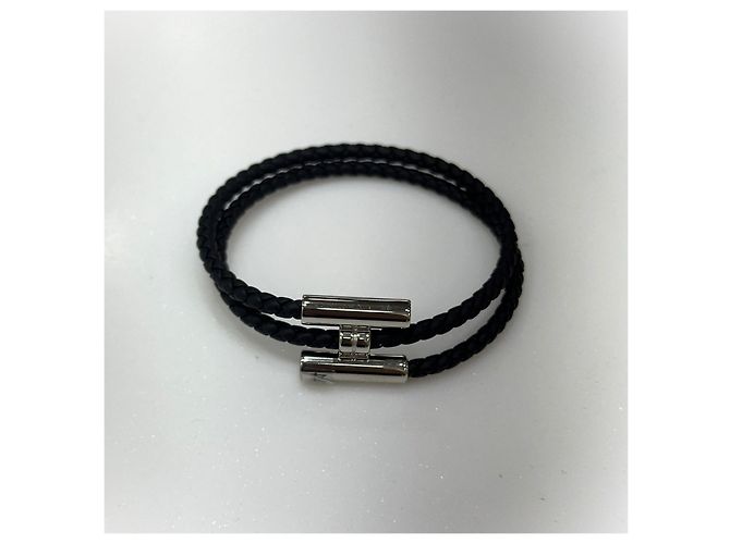 Hermès Men's Tunis Tresor Bracelet Black Silver - view 6
