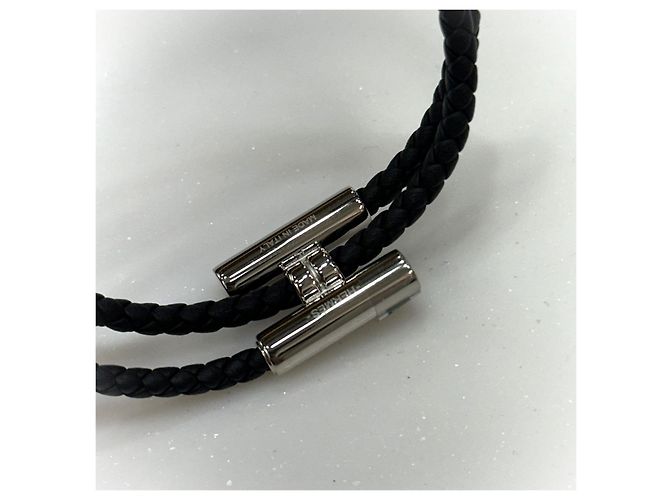 Hermès Men's Tunis Tresor Bracelet Black Silver - view 7