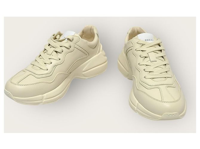 Gucci Sneakers Layton in pelle con logo Lemon Lettering Bianco - vista 3