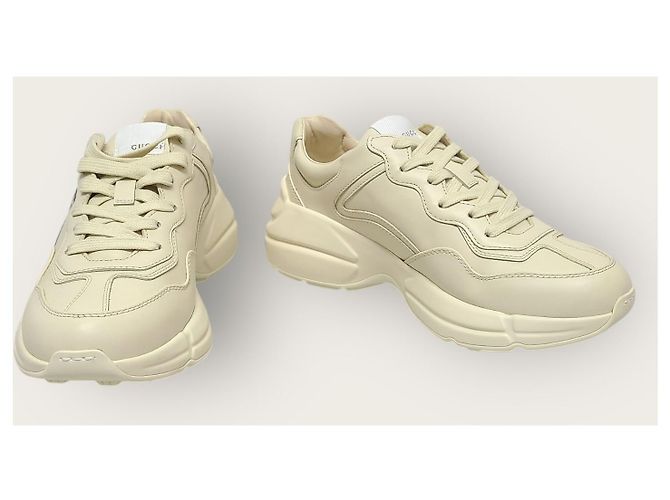 Gucci Sneakers Layton in pelle con logo Lemon Lettering Bianco - vista 4