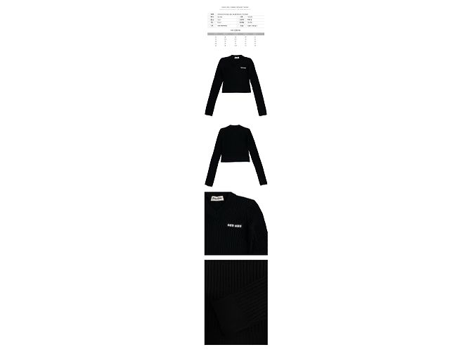 Miu Miu Crop-Stricktop mit Logo V-Ausschnitt Rippenstrick Schwarz - Ansicht 2