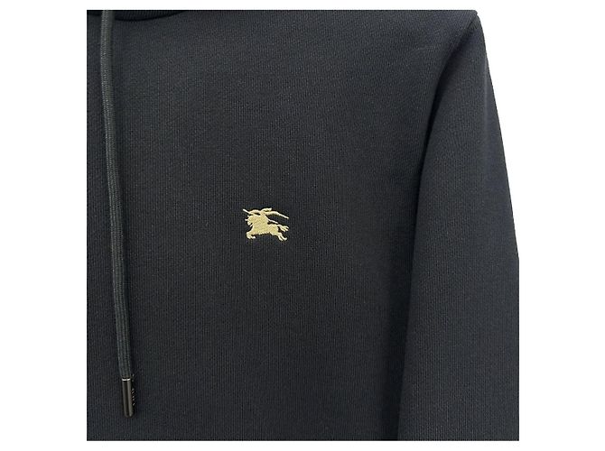 Burberry Black Drawstring Back Logo Hoodie - view 10
