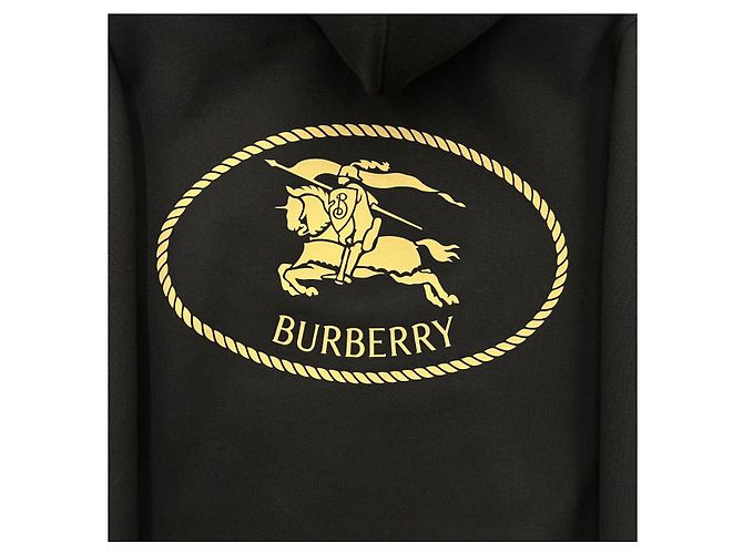 Burberry Black Drawstring Back Logo Hoodie - view 12