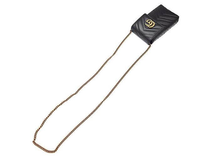 Gucci GG Marmont Mini Chain Umhängetasche Schwarz - Ansicht 4
