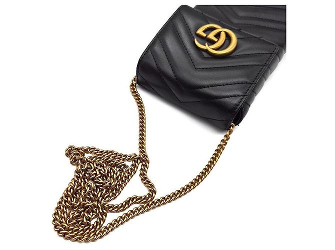Gucci GG Marmont Mini Chain Umhängetasche Schwarz - Ansicht 5