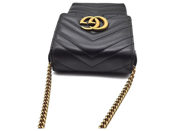 Gucci GG Marmont Mini Chain Umhängetasche Schwarz - Ansicht 6