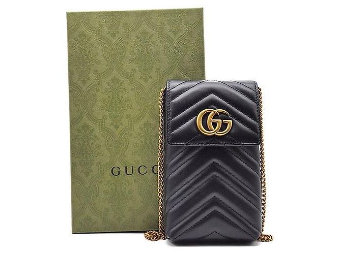 Gucci GG Marmont Mini Chain Umhängetasche Schwarz - Ansicht 8