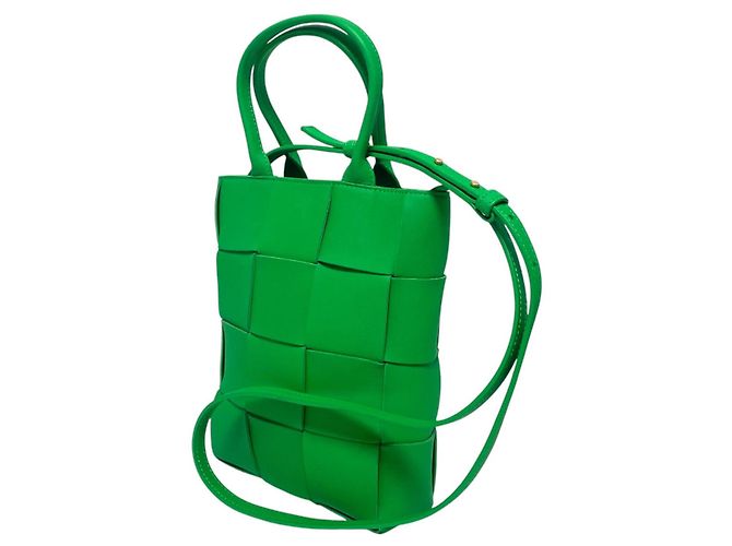 Bottega Veneta Mini borsa tote Intrecciato Cassette Verde - vista 3