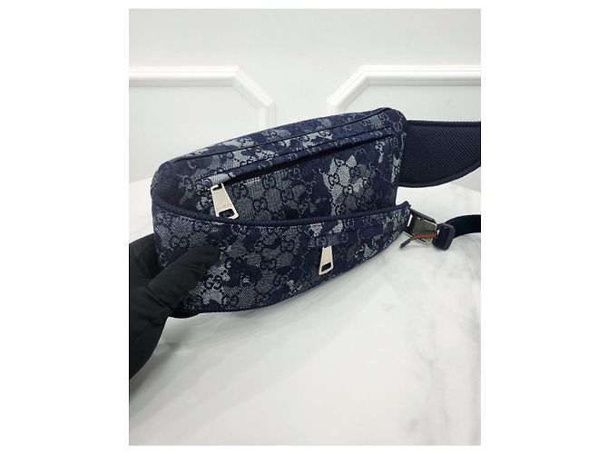 Gucci Borsa a Marsupio Grande in Denim Multicolore - vista 3