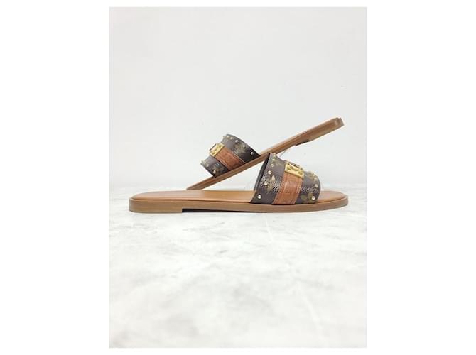 Louis Vuitton Mule piatta Monogram Rock It Marrone - vista 3