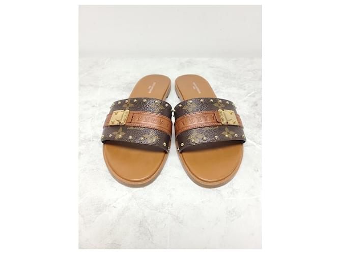 Louis Vuitton Mule piatta Monogram Rock It Marrone - vista 4