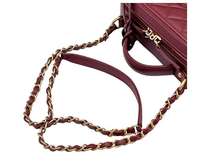 Chanel Borsa Tote e Borsa a Spalla in Caviar Rosso - vista 3