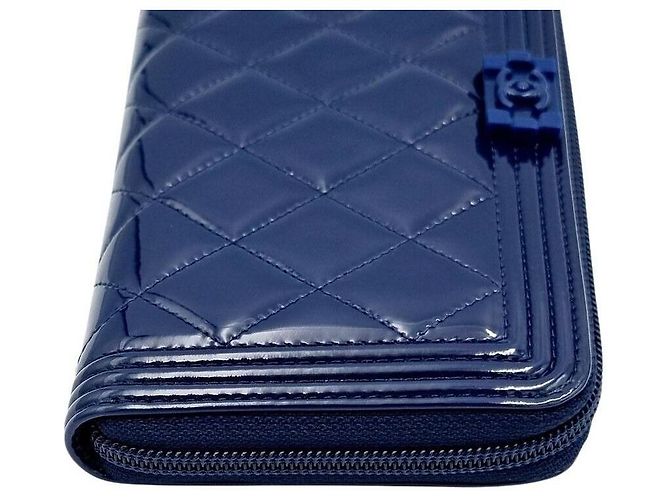 Chanel Cartera larga de charol Azul - vista 4
