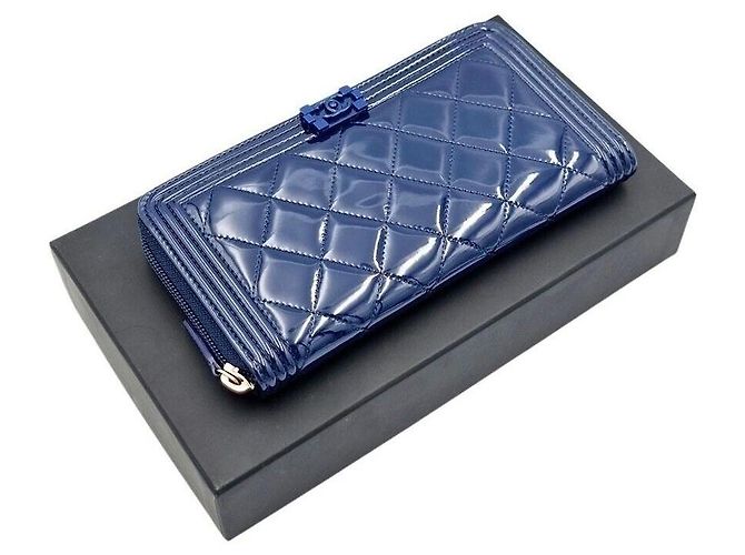 Chanel Cartera larga de charol Azul - vista 6