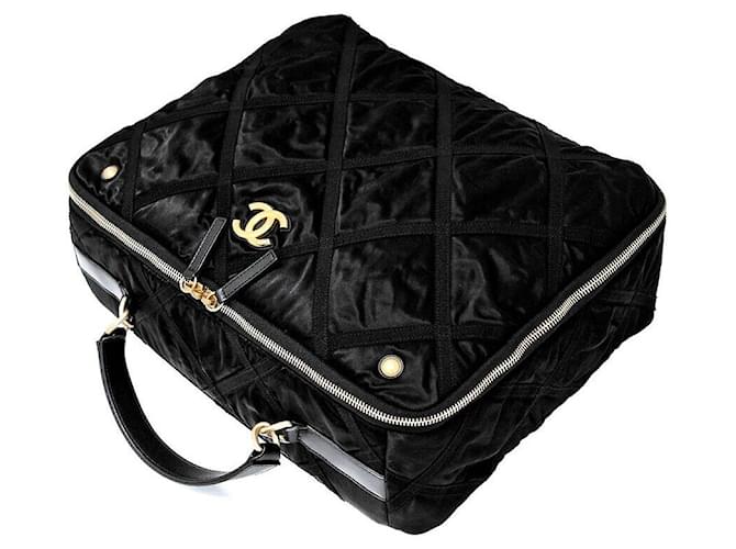 Chanel Borsa da viaggio Grogain Nero - vista 3