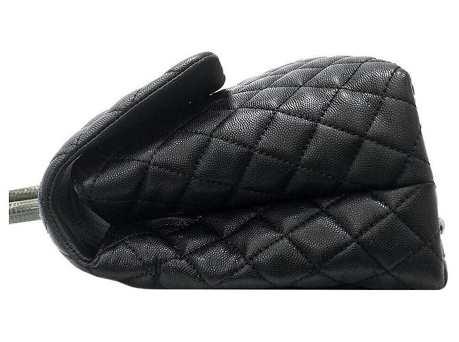 Coco Handle Chanel Alça Caviar Coco Preto - vista 4