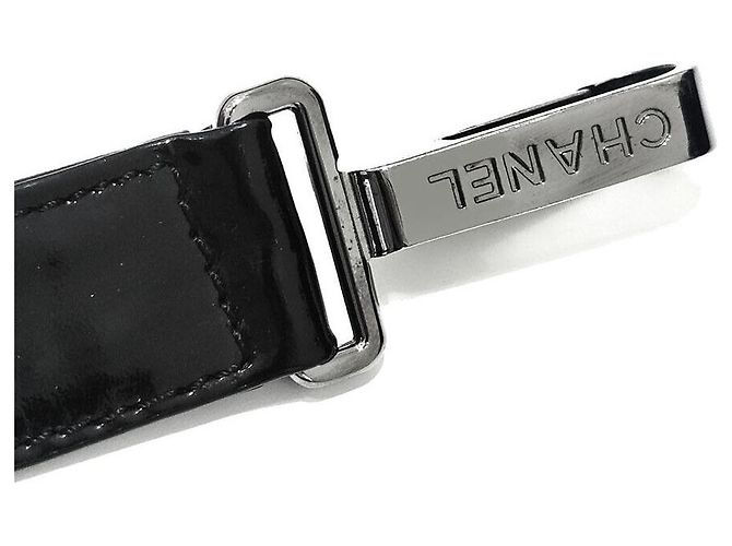 Chanel Borsa Tote Tambourine in vernice Nero - vista 3
