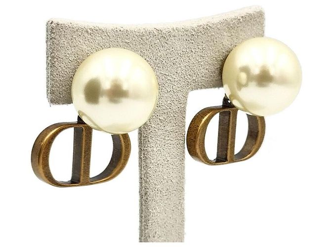Dior Perlen-Tribal-Ohrringe Golden - Ansicht 2