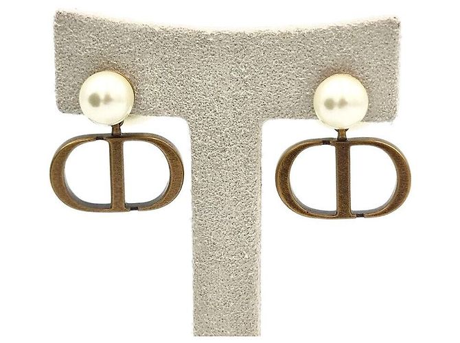 Dior Perlen-Tribal-Ohrringe Golden - Ansicht 3