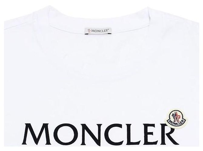 Moncler Cotton T-Shirt with Flock Logo - view 4