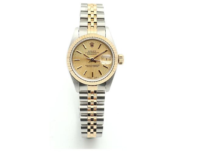 Rolex Reloj combo para mujer Datejust Champagne Gold Deck Motif Dial Dorado - vista 14