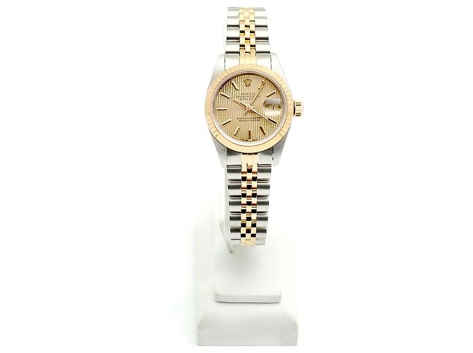 Rolex Reloj combo para mujer Datejust Champagne Gold Deck Motif Dial Dorado - vista 3
