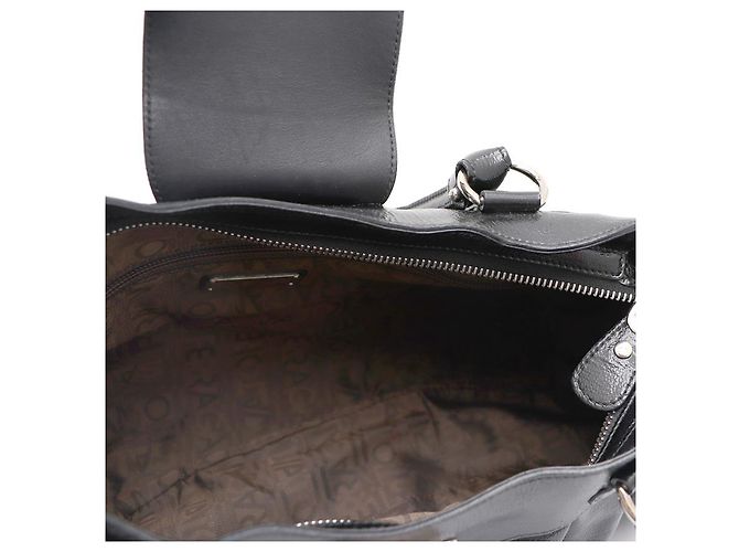 Salvatore Ferragamo Borsa a tracolla in vernice nera Gancini Nero - vista 16