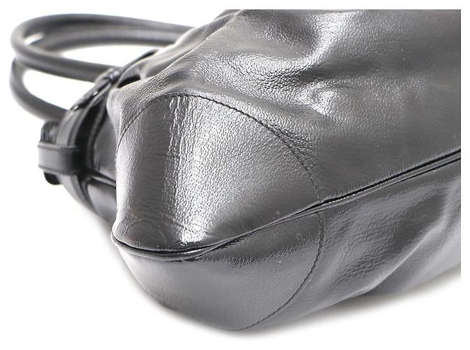 Salvatore Ferragamo Borsa a tracolla in vernice nera Gancini Nero - vista 6