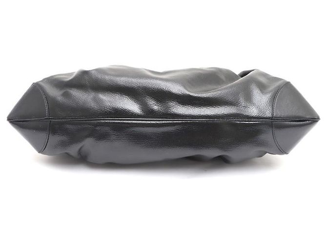 Salvatore Ferragamo Borsa a tracolla in vernice nera Gancini Nero - vista 7