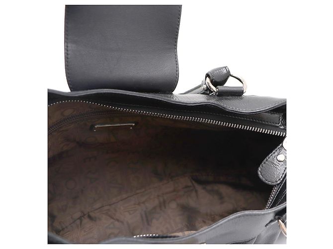 Salvatore Ferragamo Borsa a tracolla in vernice nera Gancini Nero - vista 8