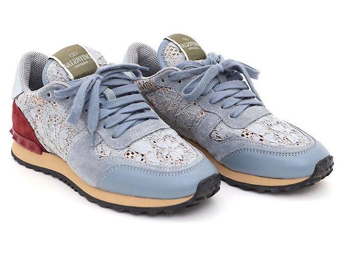 Valentino Bestickte Sneaker Blau - Ansicht 3