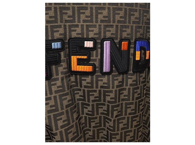 Fendi Bomberjacke mit FF Monogramm-Jacquard-Logo-Patch Braun - Ansicht 4