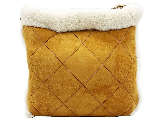 Chanel Camel Mustang Ecru Vintage Gold-tone Schultertasche Medium Braun - Ansicht 5