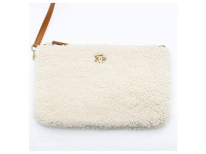 Chanel Camel Mustang Ecru Vintage Gold-tone Schultertasche Medium Braun - Ansicht 8
