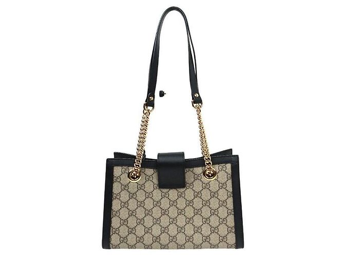 Gucci Borsa a tracolla Black GG Supreme Padlock Chain Marrone - vista 3