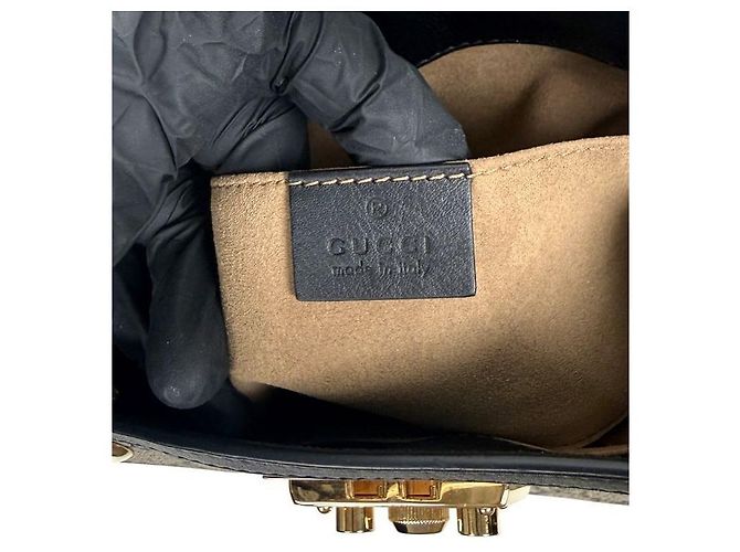 Gucci Borsa a tracolla Black GG Supreme Padlock Chain Marrone - vista 5