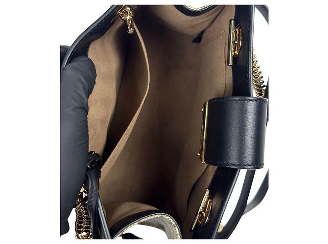 Gucci Borsa a tracolla Black GG Supreme Padlock Chain Marrone - vista 6