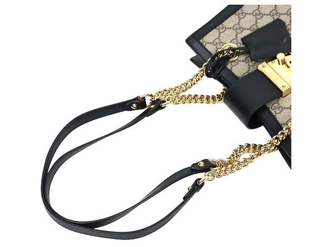Gucci Borsa a tracolla Black GG Supreme Padlock Chain Marrone - vista 8
