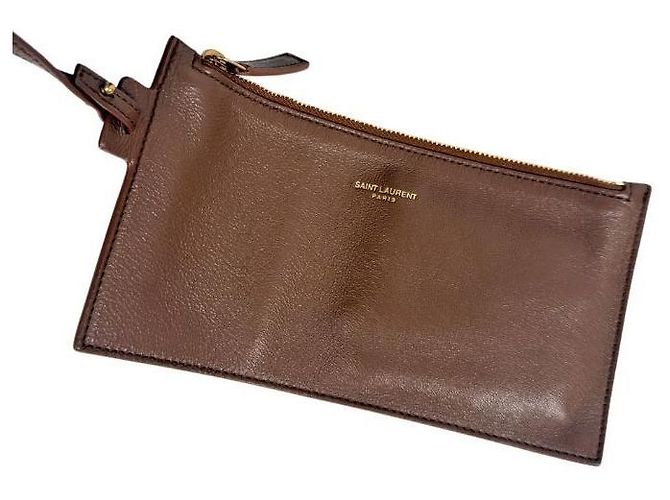 Saint Laurent Borsa a tracolla bucket in velluto monogramma marrone - vista 7