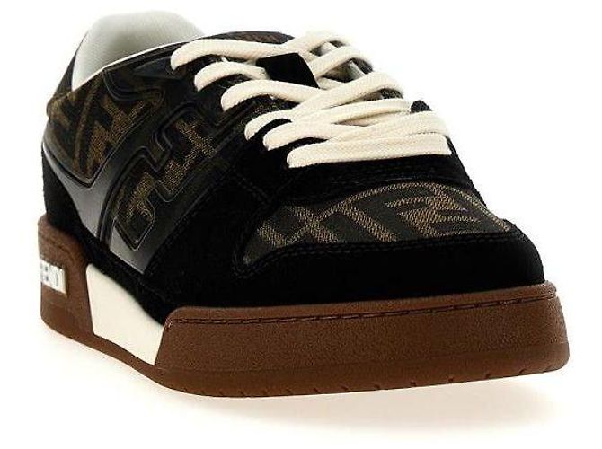 Fendi Sneakers basse in scamosciato Match Nero - vista 5